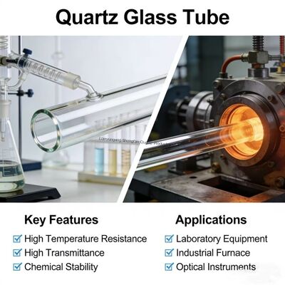 качество  Factory Made High Temperature Resistant Quartz Glass Tube with 99.99% SiO2 Purity and 1100℃ Working Temperature Фабрика