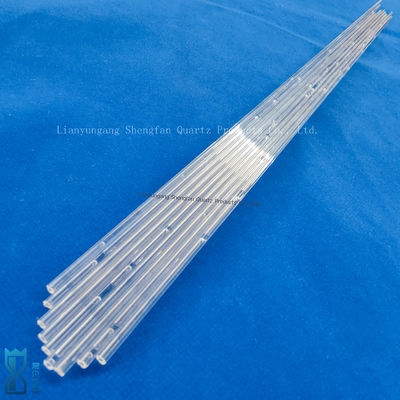 Произведенная на фабрике высокотемпературная кварцевая стеклянная трубка с 99,99% чистотой SiO2 и рабочей температурой 1100 °C