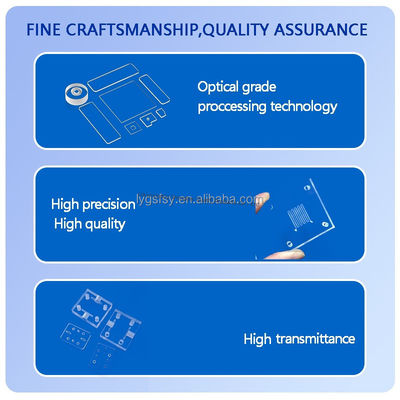 Прозрачная кварцевая стеклянная плита с высокой светопроницаемостью, высокой температурной стойкостью и коррозионной стойкостью для технических применений