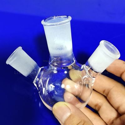 Трехгорлая колба из прозрачного кварца, пластина, ручная работа, обработка ковкой