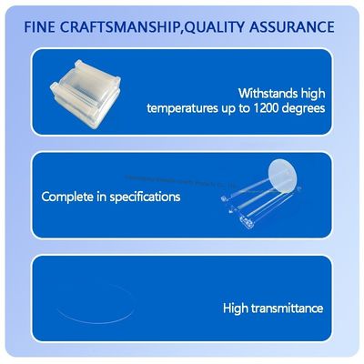 Высокопрозрачная кварцевая стеклянная пластина чистотой 99,99% с рабочей температурой 1100℃
