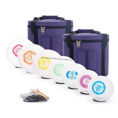 Набор поющих чаш из чистого кварцевого кристалла с гармоническим резонансом для заземления и медитации