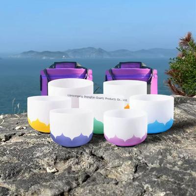 High Transmittance Crystal Singing Bowl Set for Chakra Healing with Digital Musical Scale