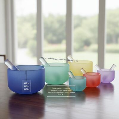 7 Chakra Balance Quartz Singing Bowl с 12 музыкальными нотами и высокой температурой для медитации