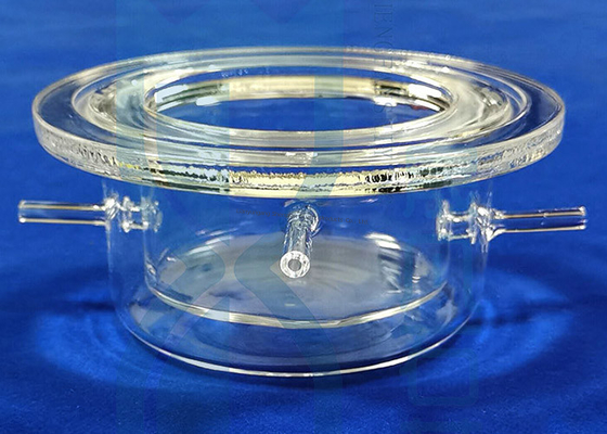 Танк реакции реактора кварца стеклянный подгонял стеклоизделие научной лаборатории стеклоизделия лаборатории химии размера