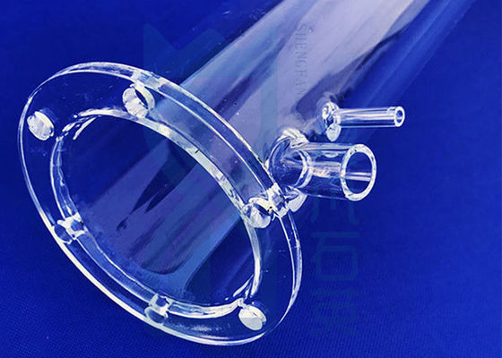 Large Diameter Transparent Quartz Tube Flange For Chemical Pipe