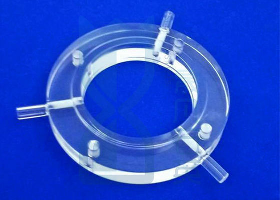 Large Diameter Transparent Quartz Tube Flange For Chemical Pipe